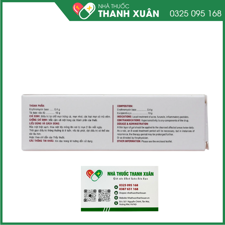 Gel trị mụn Medskin Ery điều trị mụn trứng cá